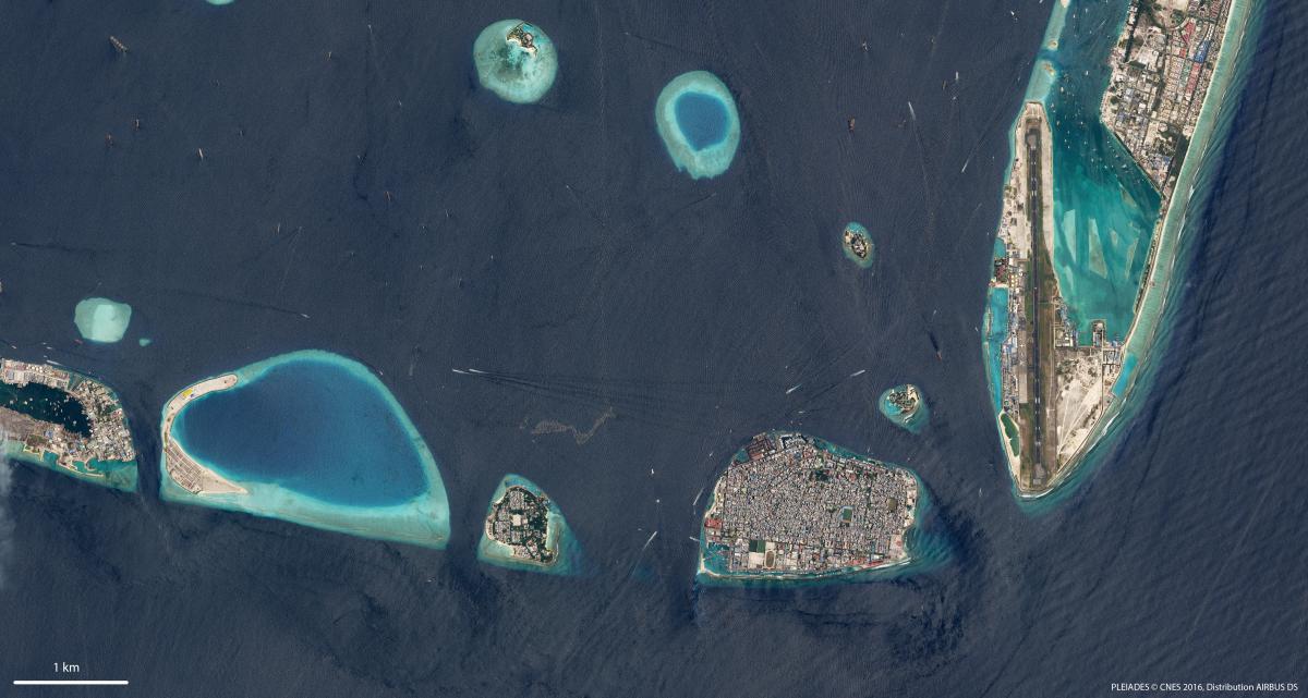 Image satellite des Maldives