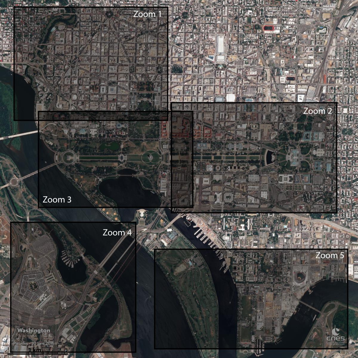 Image satellite de la ville Washigton