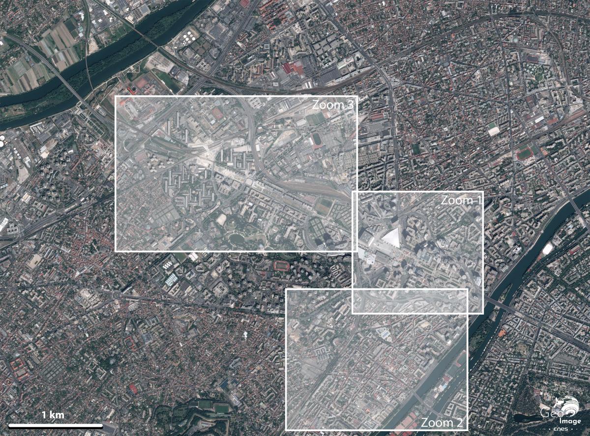 Image satellite de la Défense, Paris