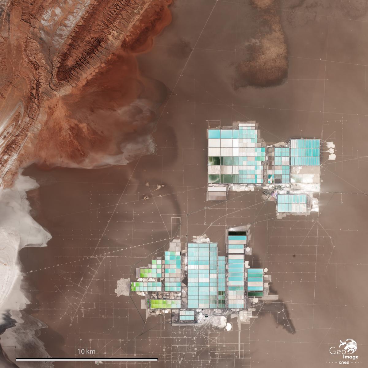 Image satellite du salar d'Atacama au Chili