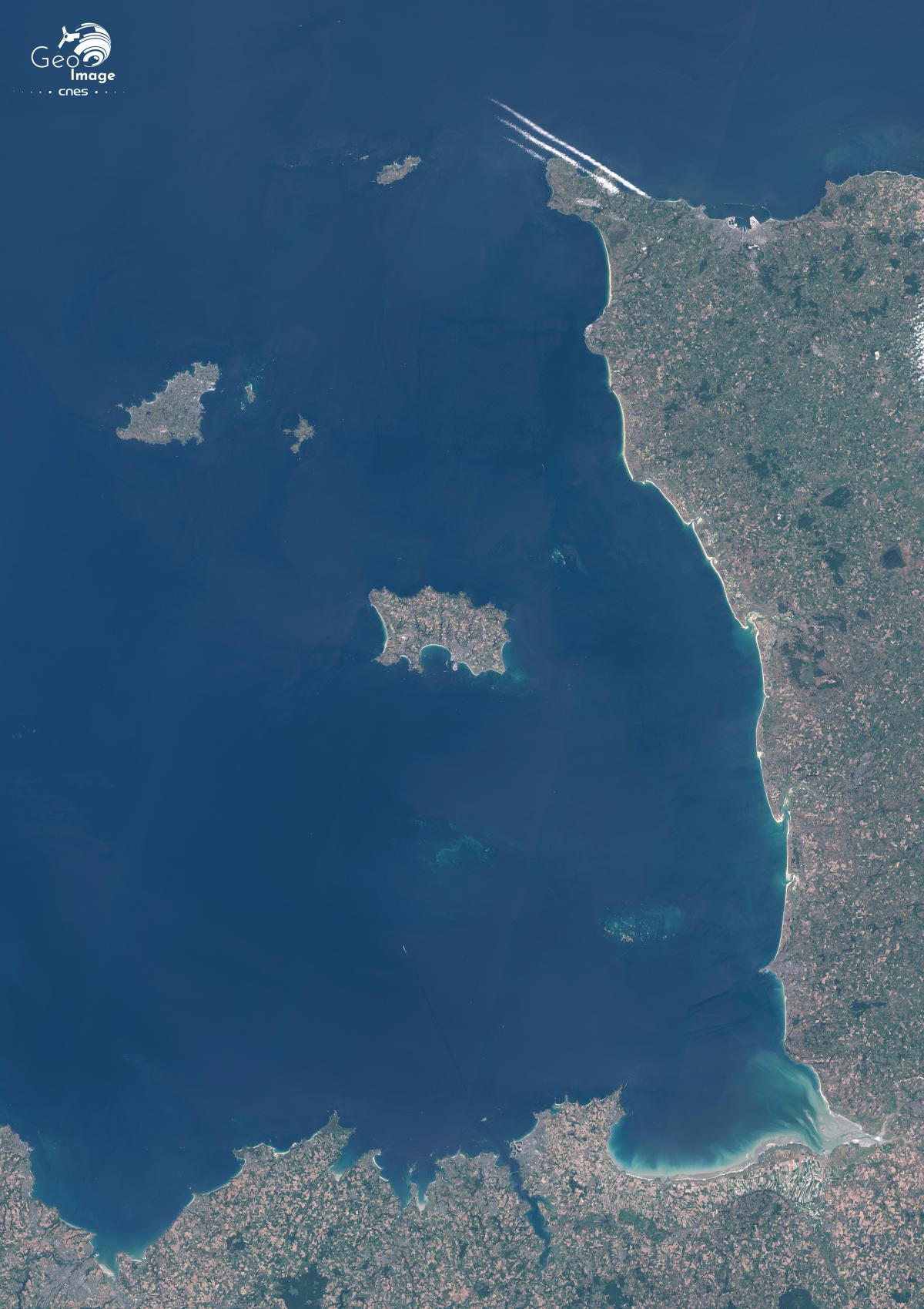 Image satellite des îles Anglo-normandes