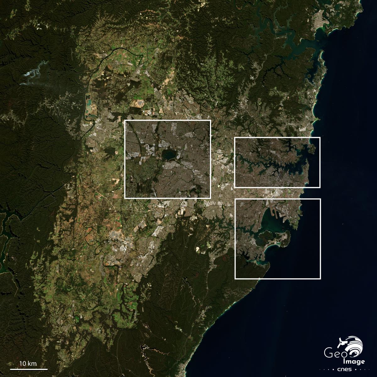 Image satellite de la ville de Sidney