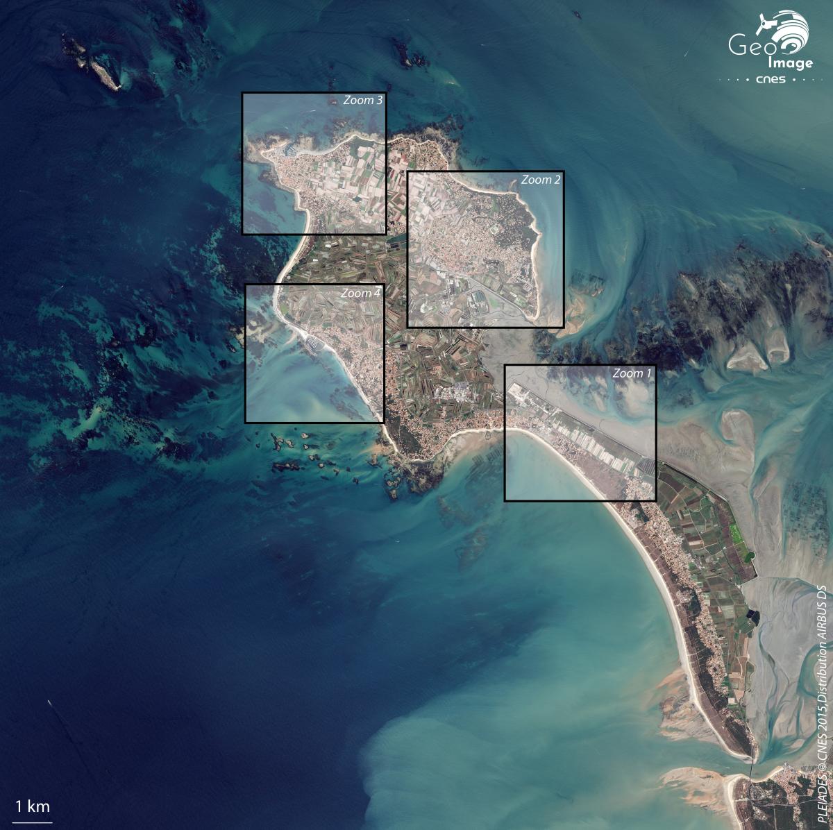 Image satellite de l’île de Noirmoutier