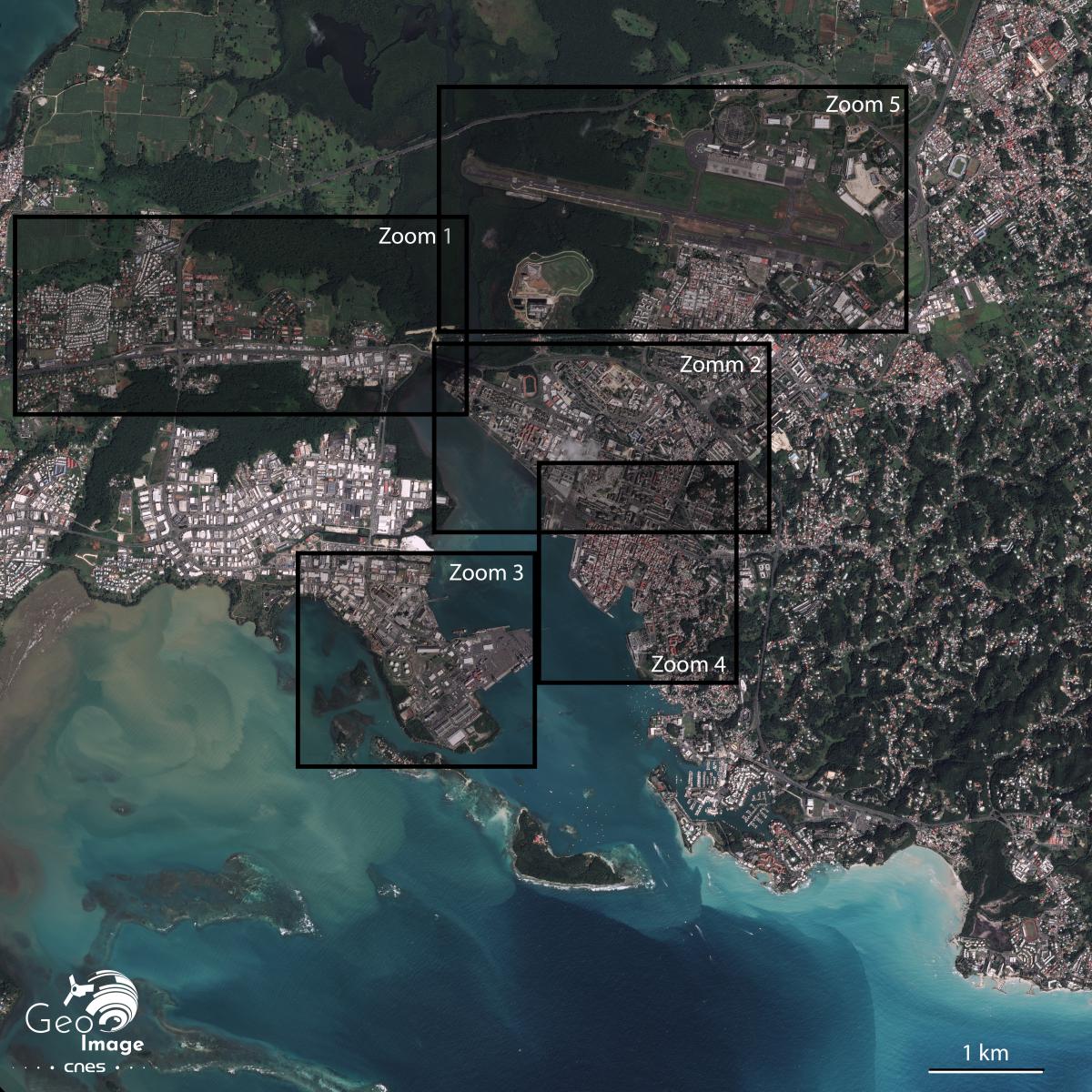 Image satellite de l'île de Grande-Terre, en Guadeloupe