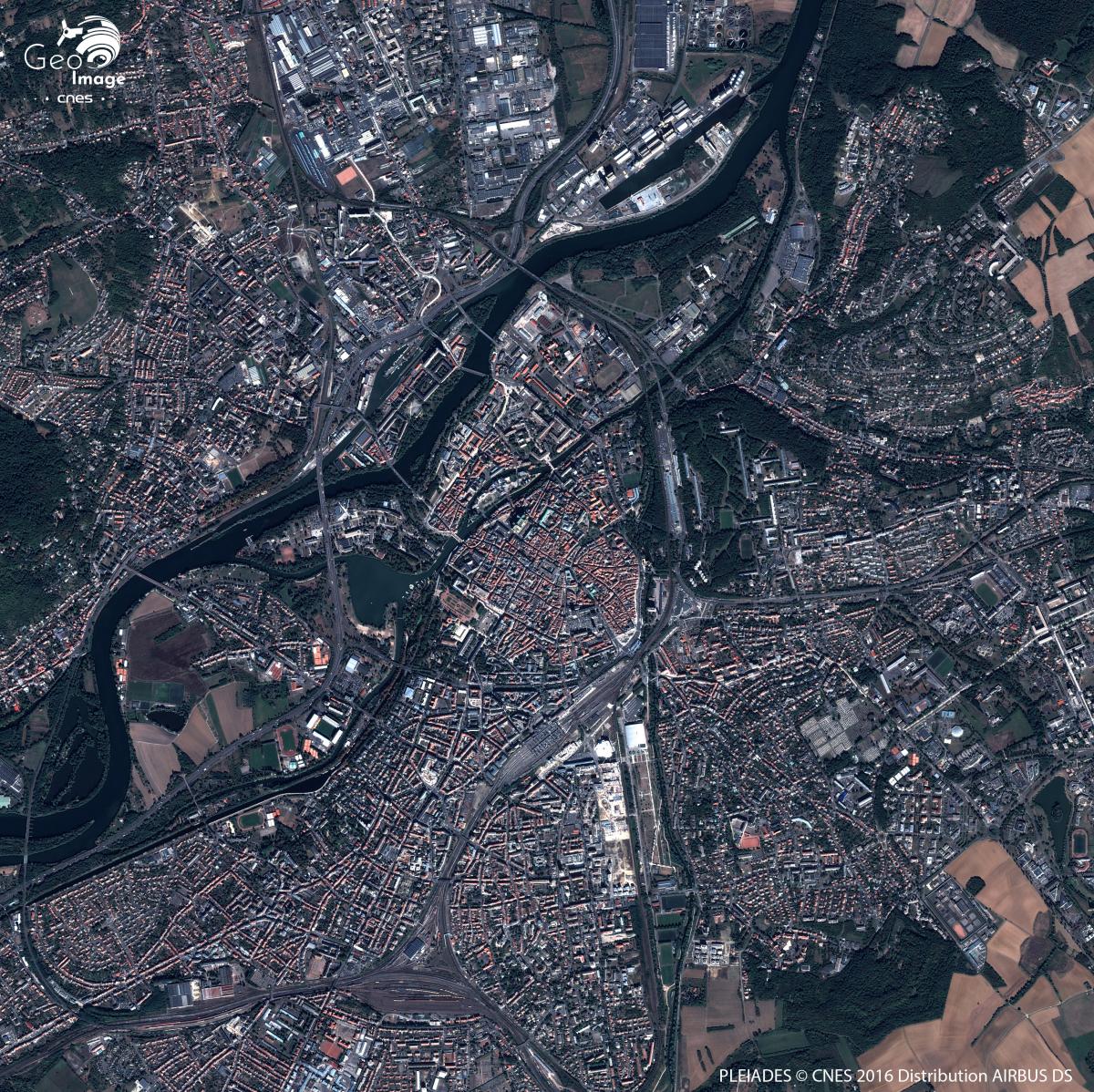 Image satellite du secteur de Metz Sud, à l’origine rural et agricole