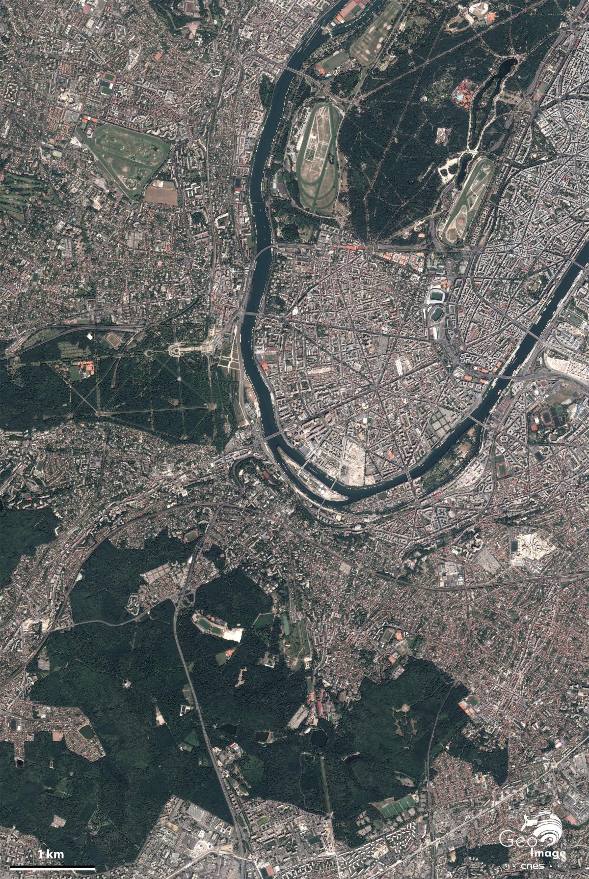 Image satellite de la banlieue Sud-Ouest de Paris