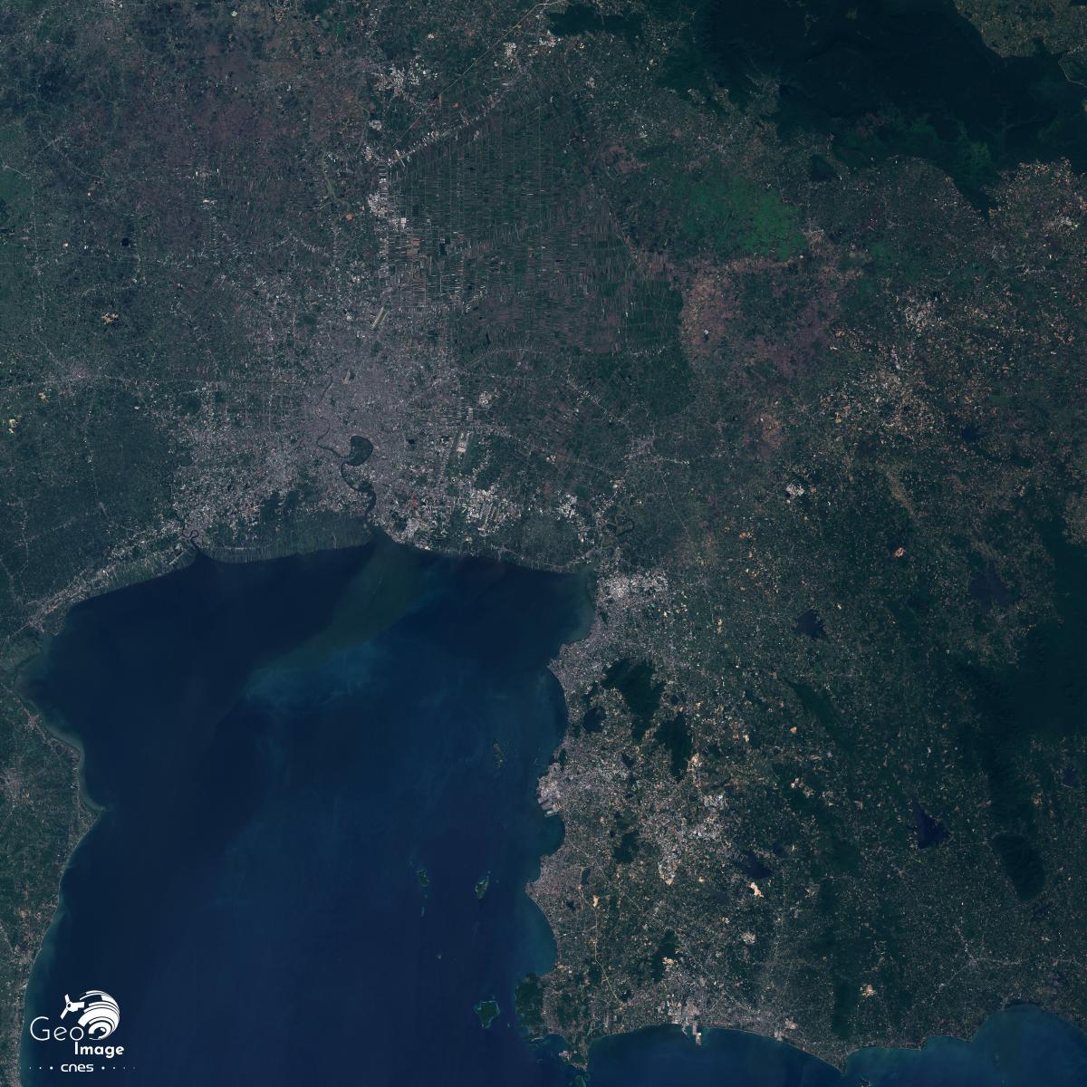 Image satellite de la ville de Pattaya, située sur la côte est du golfe de Thaïlande