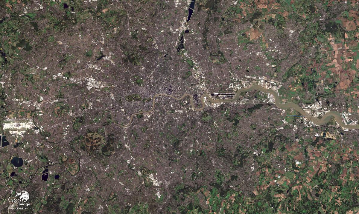 Image satellite de la ville de Londre
