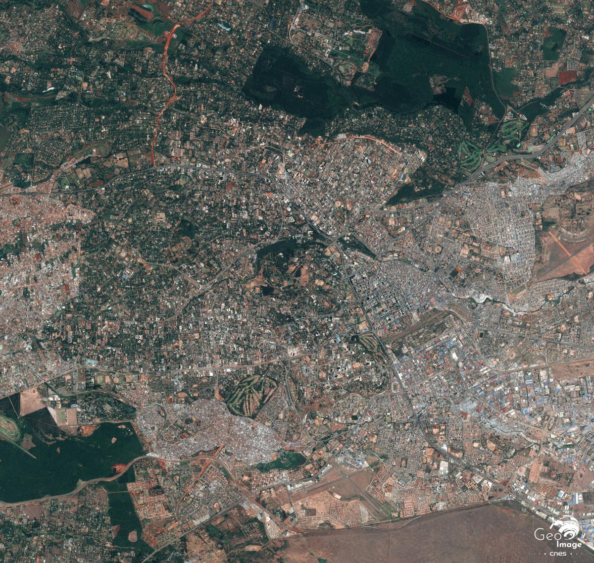 Image satellite de la capitale du Kenya, Nairobi