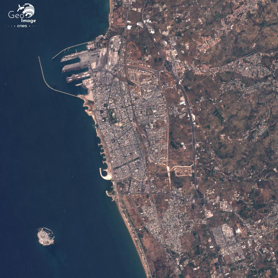 Image satellite de la ville côtière de Syrie