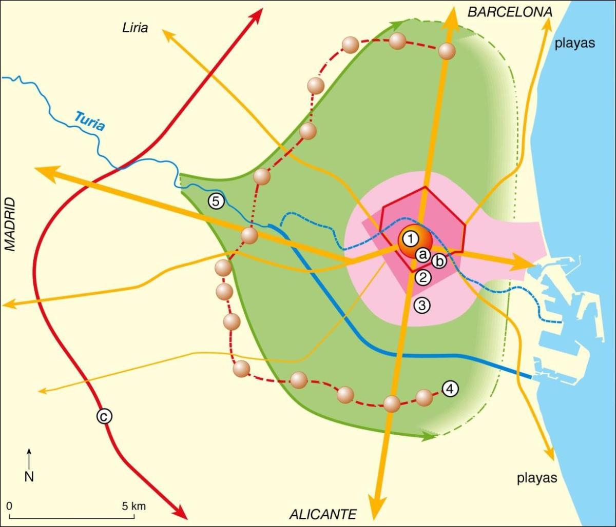 Carte de la ville de Valence