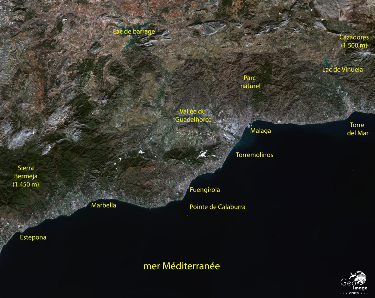 Image satellite de Malaga