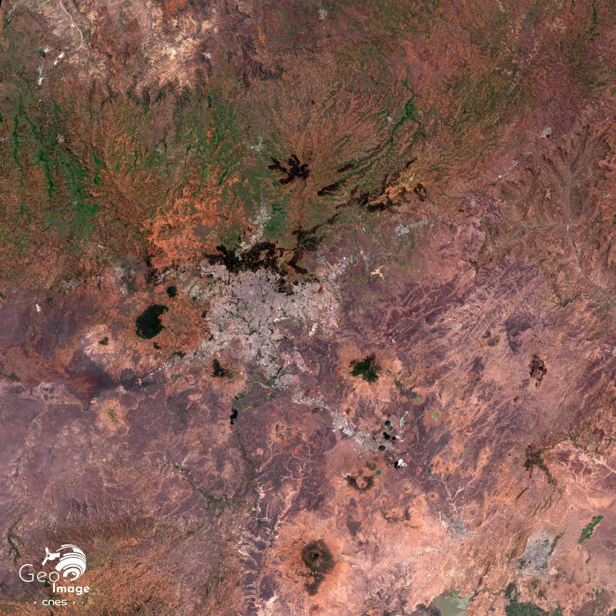 Image satellite de l’agglomération d’Addis Abeba