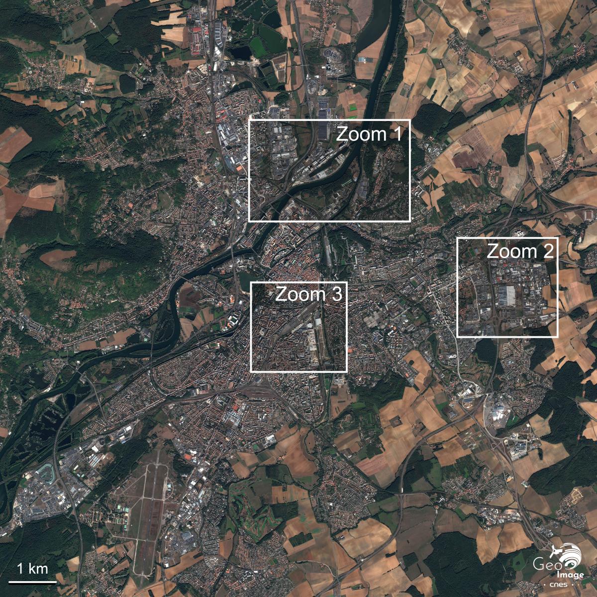 Image satellite de la ville Metz