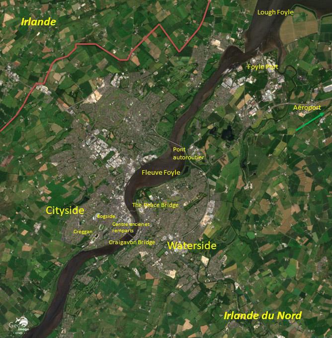 Image satellite de la ville Londonderry