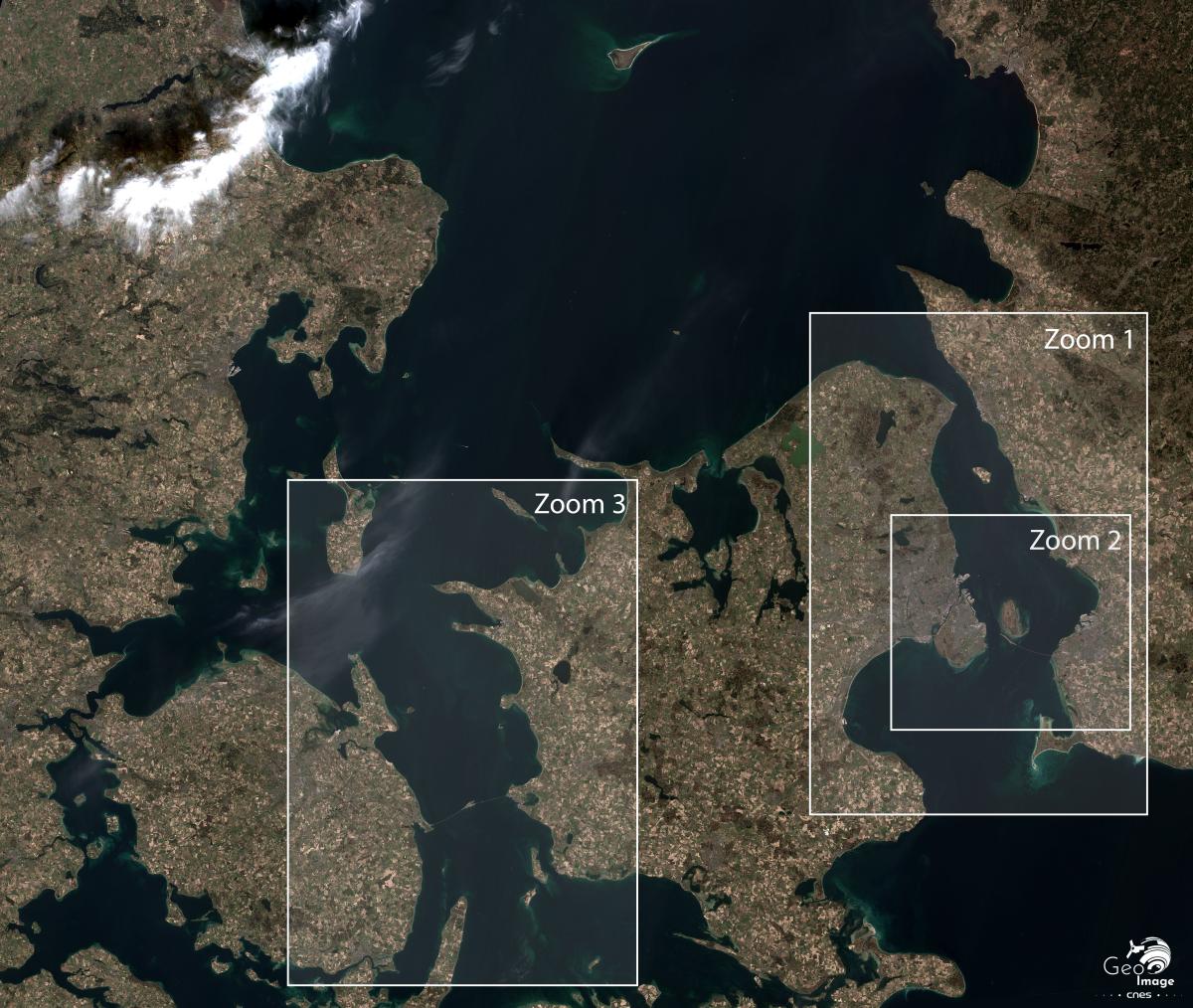 Image satellite du Danemark