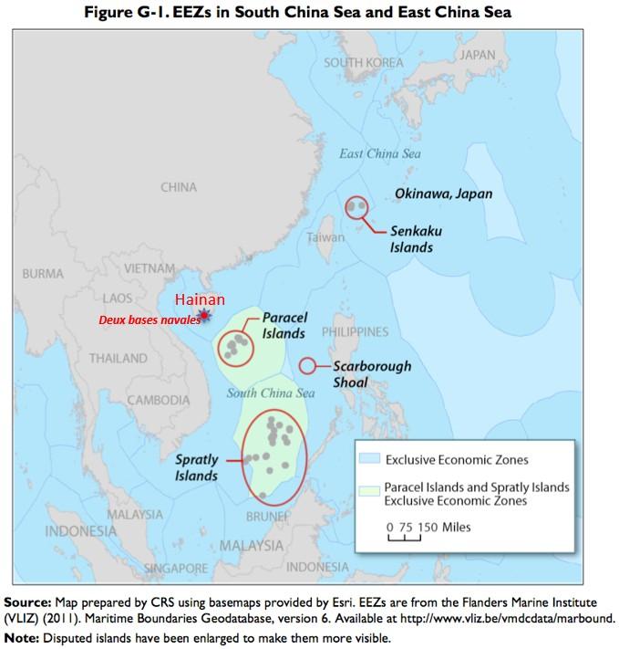 Carte de localisation de l’ile d’Hainan