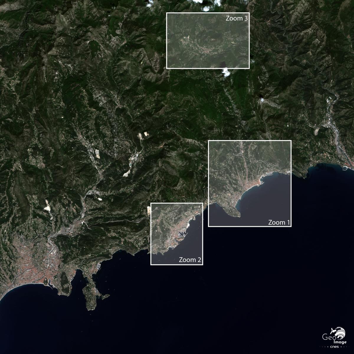 Image satellite du sud-est de la France
