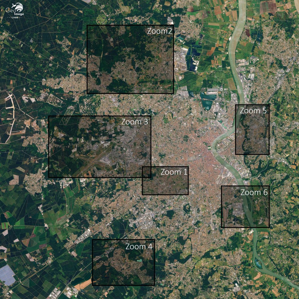 Image satellite de l’agglomération bordelaise