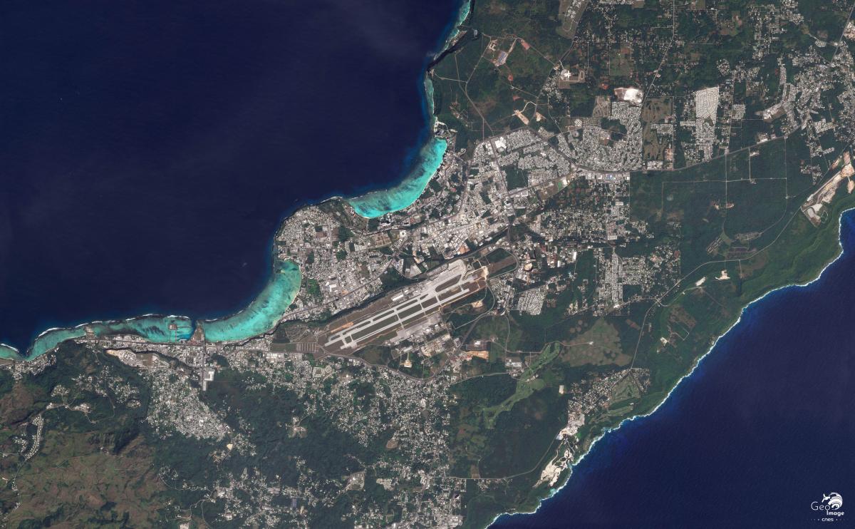 Image satellite de l'île de Guam