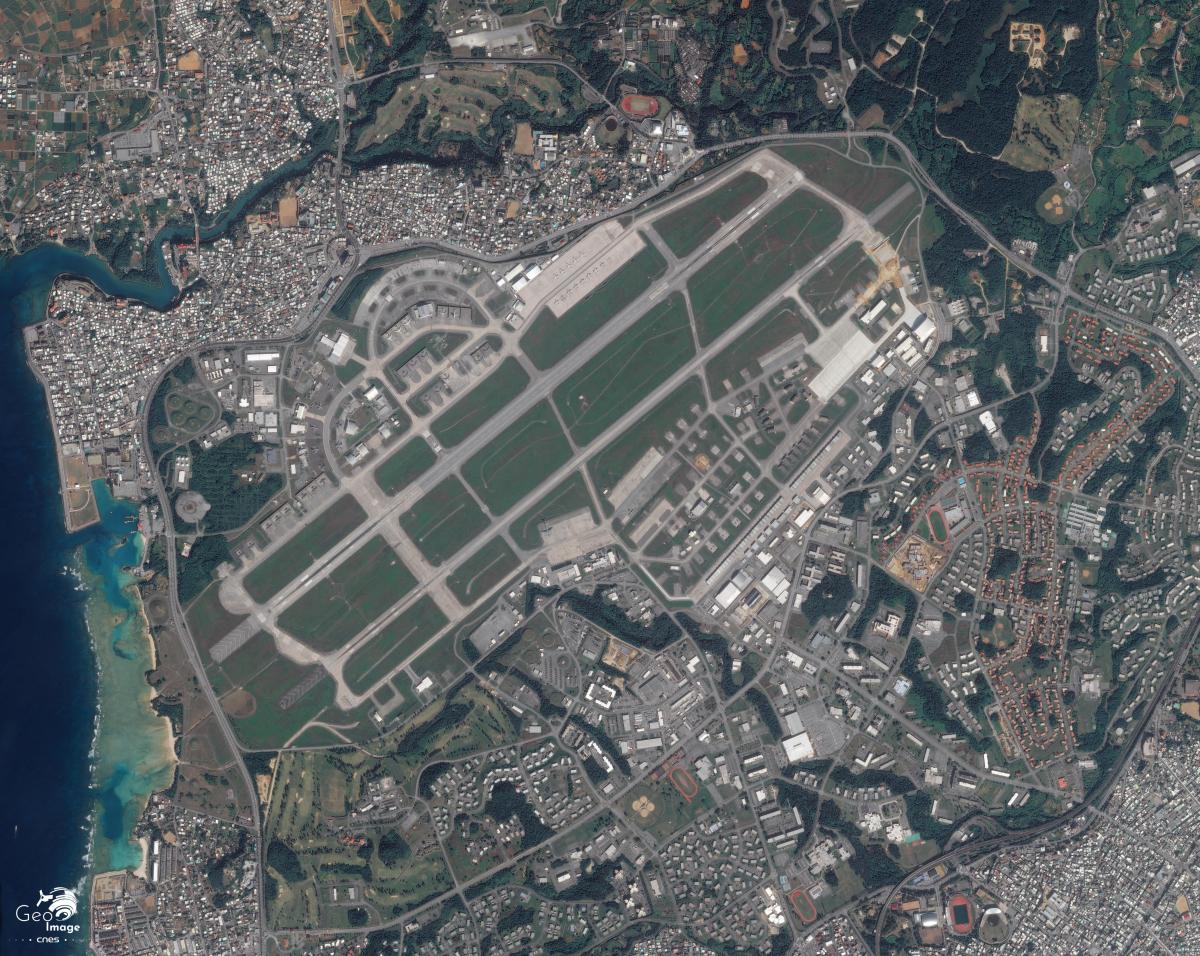 Image satellite de l'aeroport de Okimaya