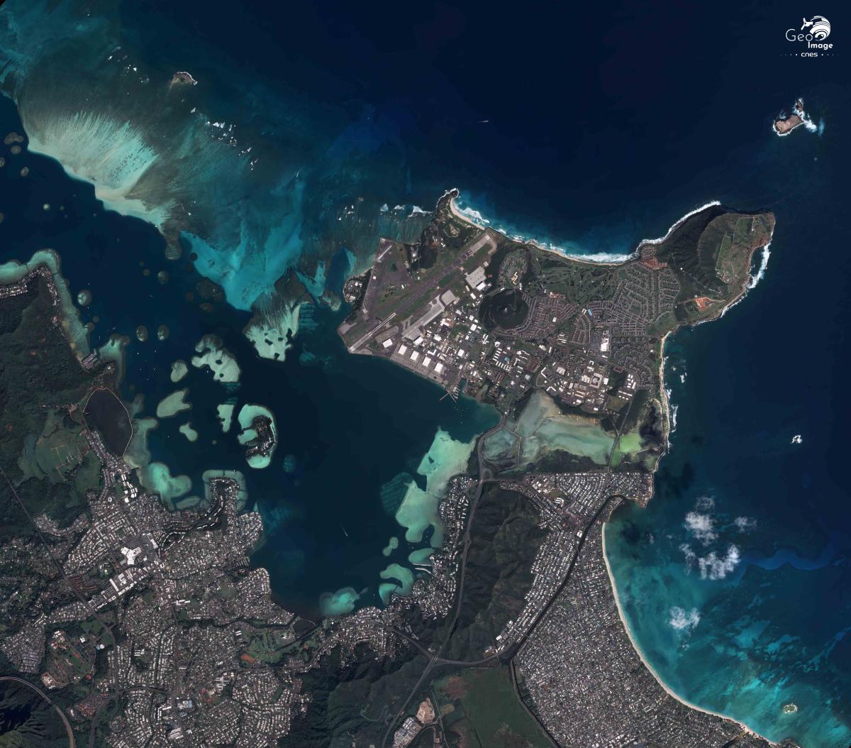 Image satellite de Honolulu Kanehoe-bay