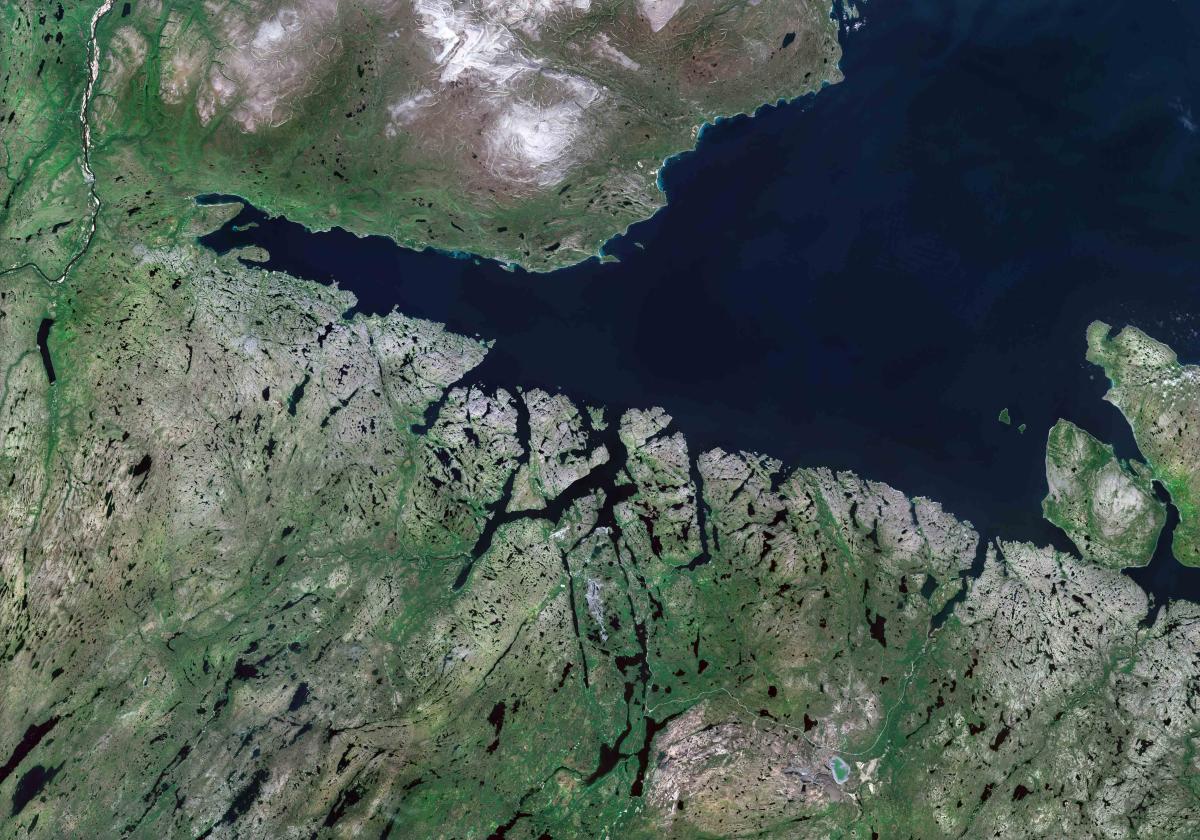 Image satellite de la région de Kirkenes, une localité du nord de la Norvège