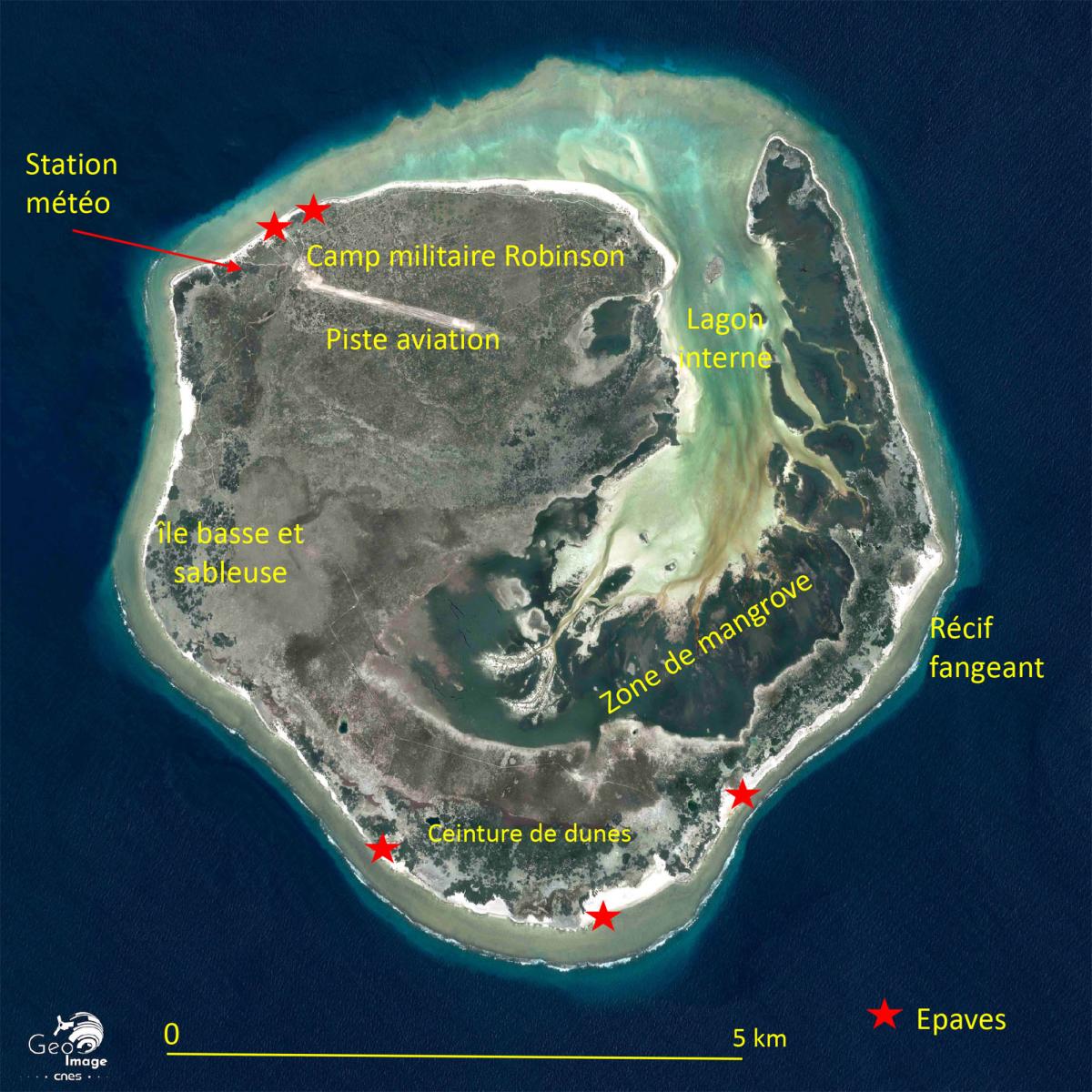 image satellite de l'ile Europa