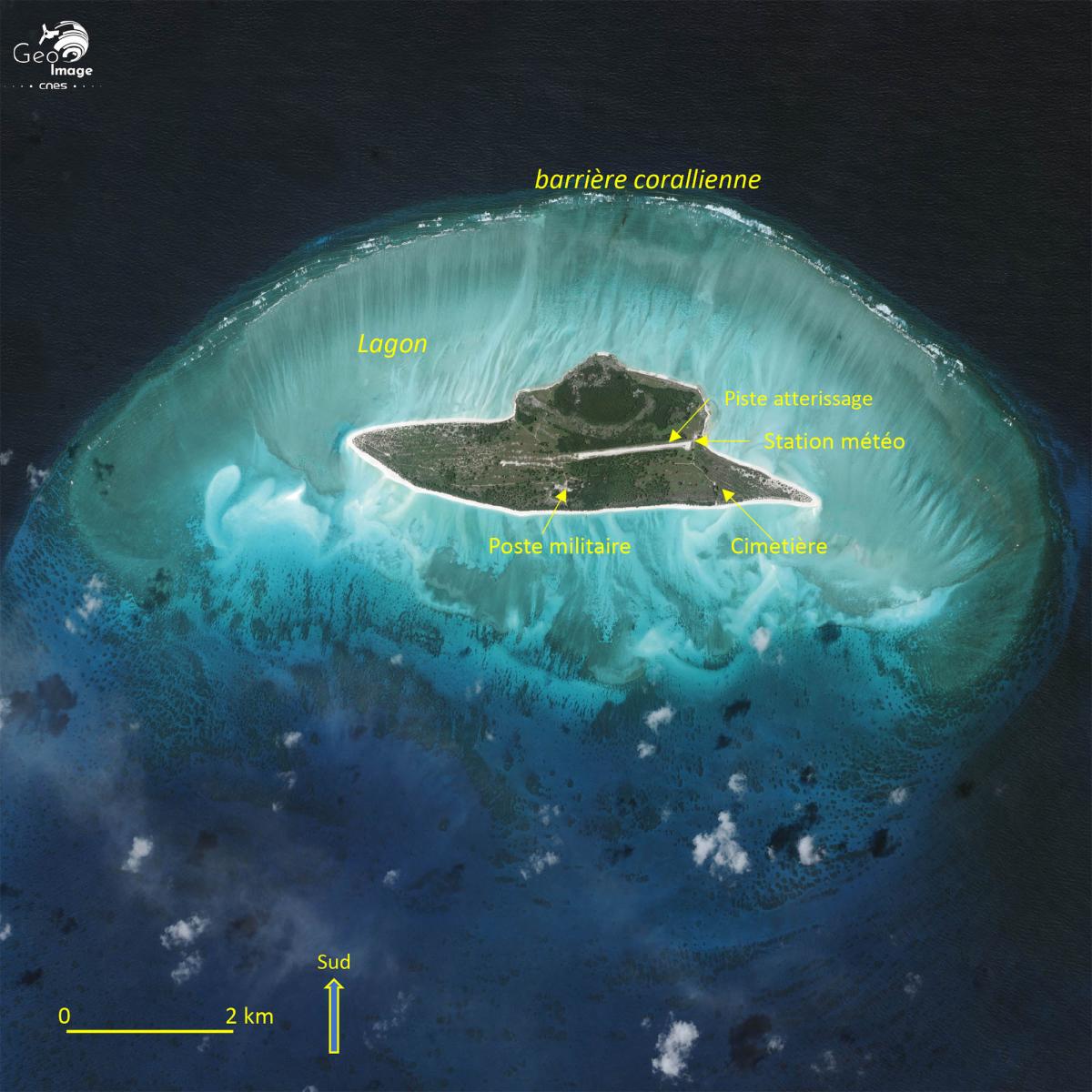 Image satellite de l'ile Juan de Nova