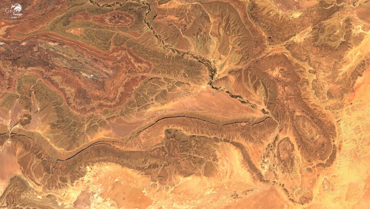 image satellite de la région de Zagora 