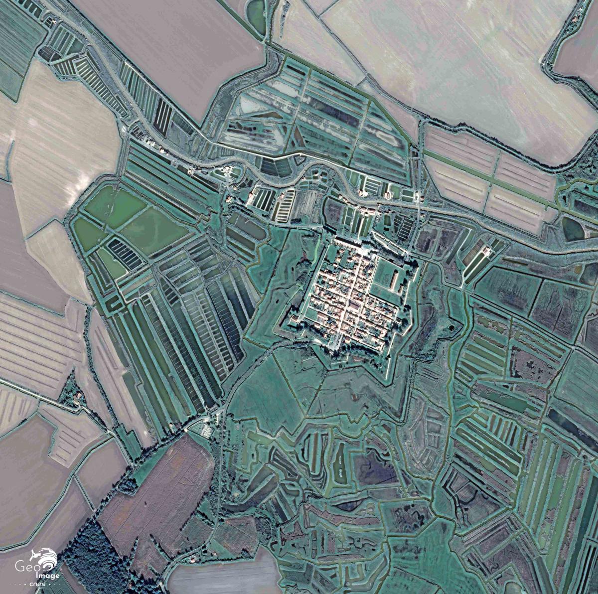 Image satellite du village de Brouage