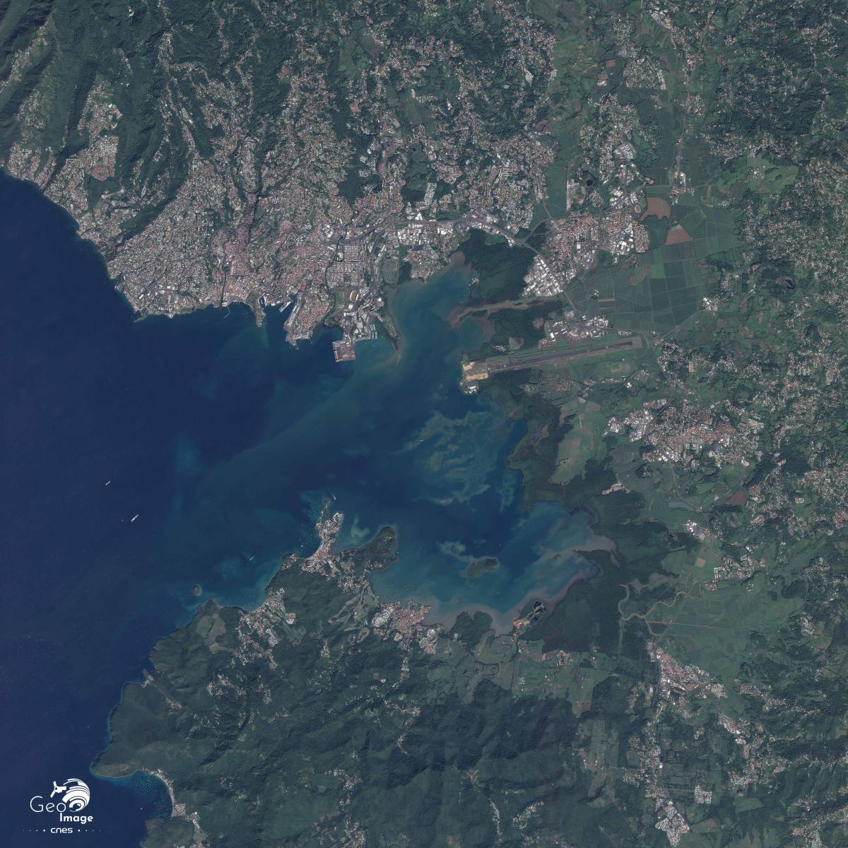 Image satellite de Fort-de-France, chef-lieu de la Martinique