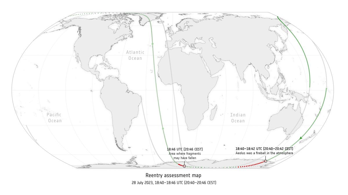 Carte du rôle du CNES dans la mission Aeolus Carte du rôle du CNES dans la mission Aeolus