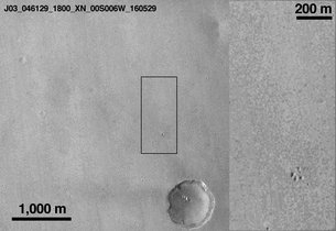 Exomars - image de la zone par MRO avant l&#039;atterrissage de Schiaparelli