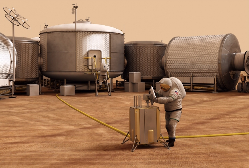 Prospective - vie sur Mars (vue d&#039;artiste)