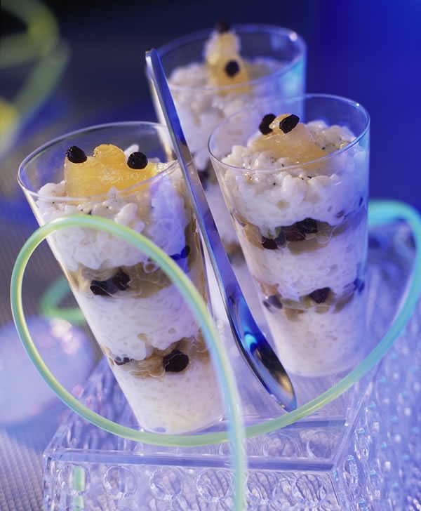 One of the ADF&#039;s dishes. Rice pudding with preserved fruit. Credits: Pierre Desgrieux