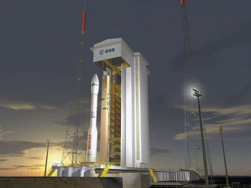 Vega Launcher (artist&#039;s view). Copyright : ESA/Jacky Huart