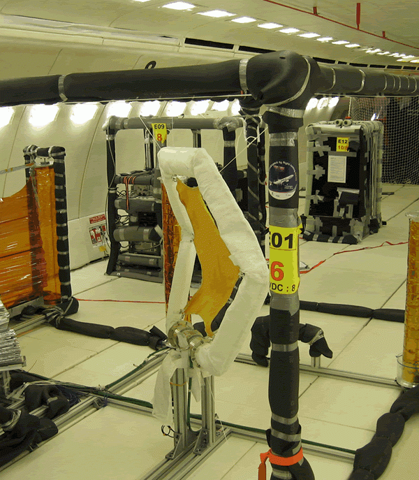 Testbed on board the Airbus Zero-G. Credits : CNES