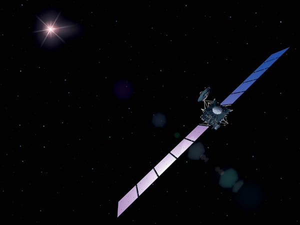 La sonde Rosetta est en orbite depuis 2004. Crédit : ESA/AOES Medialab.