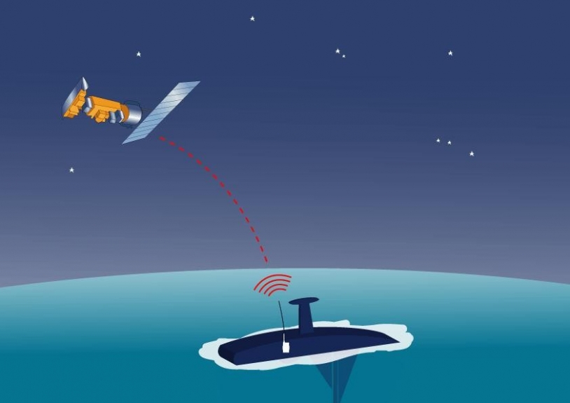 The boat’s distress beacon sends a signal to the satellite if it capsizes. Credits: CNES.