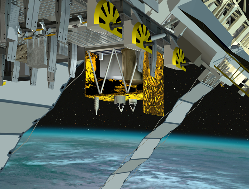 ACES will be attached outside the ISS in 2013. Credits: ESA/Ill. D. Ducros.