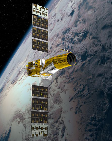 Le satellite CoRoT est en orbite depuis 2006. Crédits : CNES/Ill. D. Ducros.