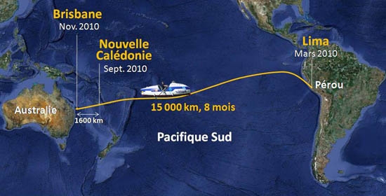Serge will cover 15,000 km from Peru to Australia. Credits: Serge Jandaud.