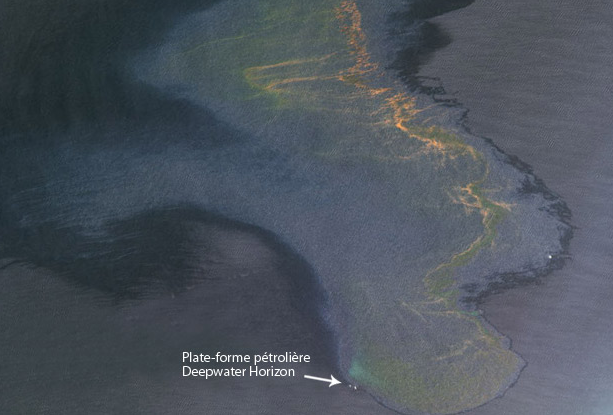 SPOT 5 image of the oil spill in the Gulf of Mexico. Credits: Spot Image