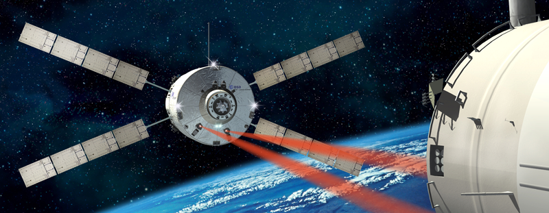 Tout comme l&#039;ATV 1 en 2008, l&#039;ATV 2 rejoindra l&#039;ISS par guidage laser. Crédits : ESA/D. Ducros.