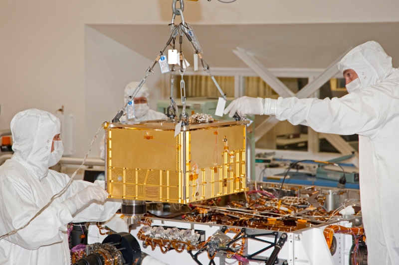 The SAM suite is integrated on the Curiosity rover in January 2011 at JPL, California. Credits: NASA.