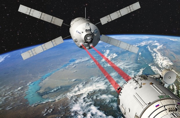 L&#039;amarrage de l&#039;ATV-3 à la station spatiale internationale aura lieu dans la nuit du 18 au 19 mars. Crédits : ESA/D.Ducros 2010.