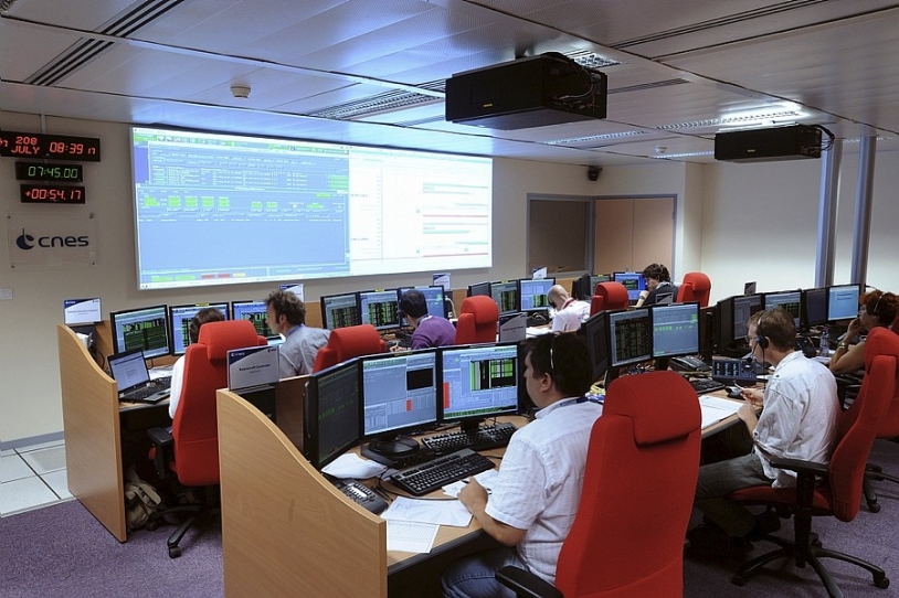Centre de contrôle Galileo au centre spatial de Toulouse. Crédits : CNES/E. Grimault.