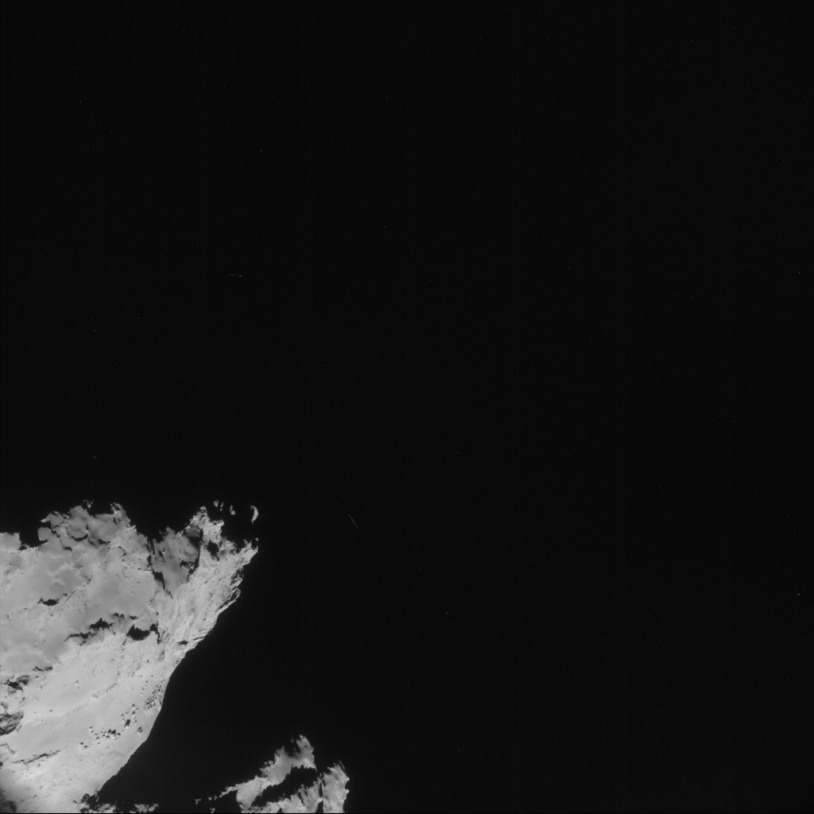 Image prise le 31 août par la caméra de navigation de Rosetta, à près de 61 km du noyau. Crédits : ESA/Rosetta/NavCam.