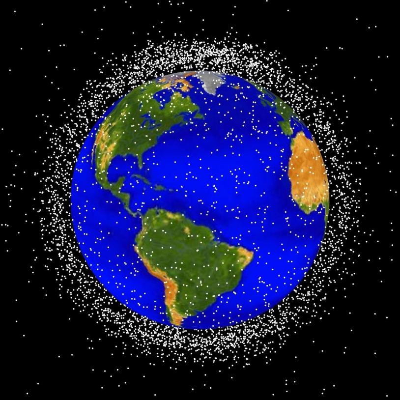 Space debris in low-Earth orbit. Crédit : NASA.